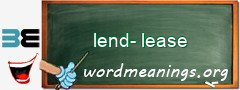 WordMeaning blackboard for lend-lease